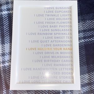 Super cute I love sentence picture and frame